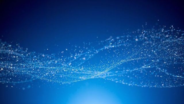 Abstract technological energy waves with glowing particles