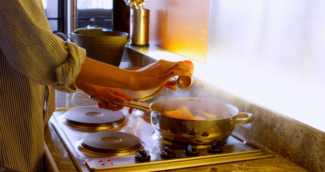 Person Cooking Healthy Meal in Modern Kitchen with Fresh Ingredients - Download Free Stock Images Pikwizard.com