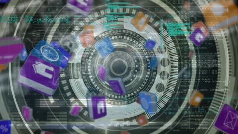 Digital Business Animation With Tech Interface and Icons