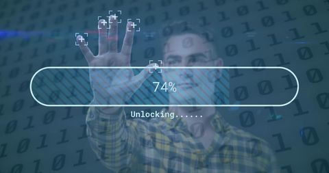 Man Using Biometric Interface for Cyber Security - Download Free Stock Images Pikwizard.com