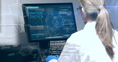 Female Scientist Analyzing Data on Computer in Laboratory Setting - Download Free Stock Images Pikwizard.com