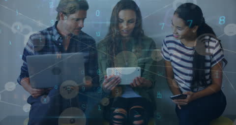 Diverse Students Collaborating with Technology in Education