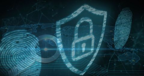 Digital Security Tech with Padlock and Biometrics - Download Free Stock Images Pikwizard.com