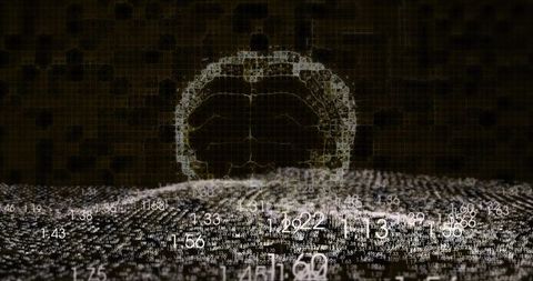 Futuristic Data Visualization with 3D Grid and Wireframe Dome