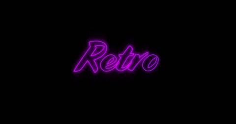 glowing neon purple retro text over black background - Download Free Stock Images Pikwizard.com
