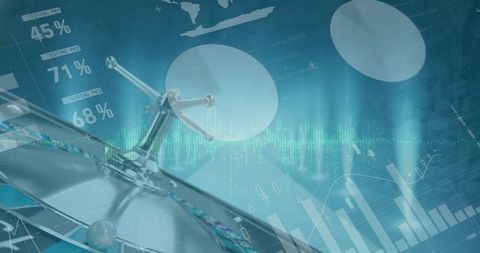 Cutting-edge Analytical Machine with Futuristic Data Visualization Elements