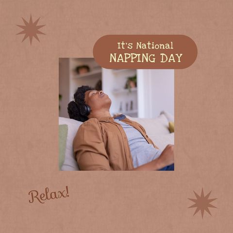 celebrating national napping day with relaxation at home - Download Free Stock Templates Pikwizard.com