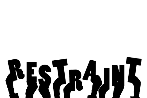 Restraint text vector illustration on transparent background