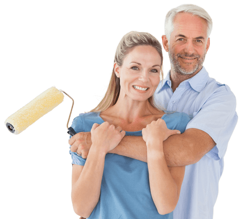 Happy Senior Couple with Paint Roller on Transparent Background - Download Free Stock Videos Pikwizard.com