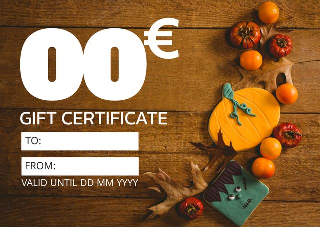 Blank Halloween Gift Certificate Template with Autumn Decorations - Download Free Stock Templates Pikwizard.com