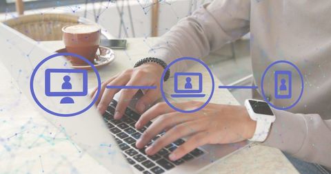 Data Processing on Laptop with Digital Network Overlay - Download Free Stock Images Pikwizard.com