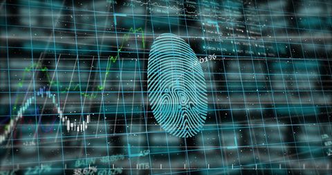 Digital Fingerprint Scanning on Futuristic Analytics Interface - Download Free Stock Images Pikwizard.com