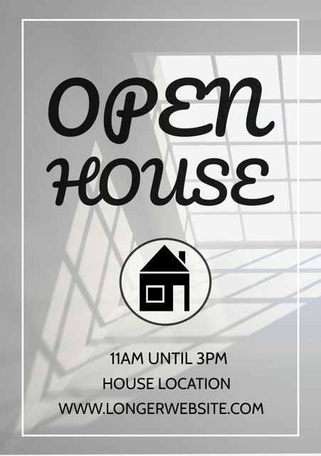 Modern Open House Event Poster Template with Bold Text - Download Free Stock Templates Pikwizard.com