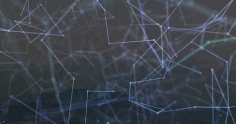 Futuristic Digital Network with Glowing Lines and Nodes