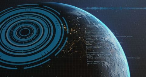 global digital data network scanning over earth from space - Download Free Stock Images Pikwizard.com