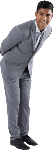 transparent full length young businessman leaning forward looking away - Download Free Stock Videos Pikwizard.com