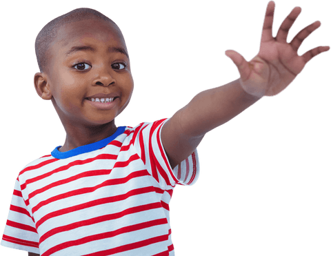 joyful child with outstretched arm on transparent background - Download Free Stock Videos Pikwizard.com