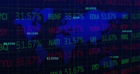 Global Financial Data on Blue World Map - Download Free Stock Images Pikwizard.com