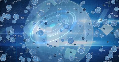 Networking Technology with Digital Icons and Scanner - Download Free Stock Images Pikwizard.com