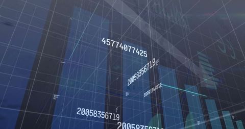 Futuristic 3D Numeric Data Visualization Display