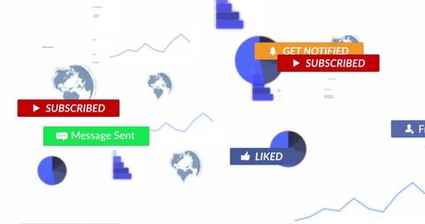 Social Media Interaction Interface Over Financial Graphs - Download Free Stock Images Pikwizard.com