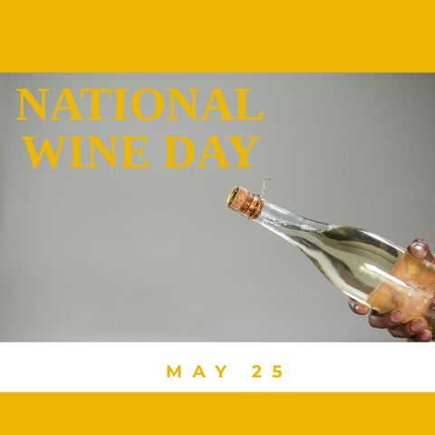 celebration of national wine day with wine bottle in hand - Download Free Stock Templates Pikwizard.com