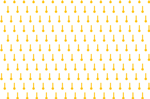 Yellow thermometer pattern on transparent background