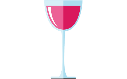 Transparent glass of red wine digital illustration for versatile use