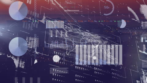 Futuristic Technology Overlay on Cityscape