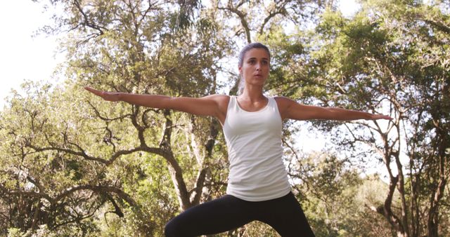 Young Woman Practicing Yoga Outdoors in Sunny Park - Download Free Stock Images Pikwizard.com