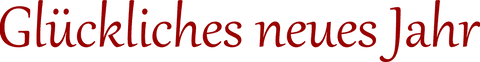 Glückliches neues jahr red typography on transparent background