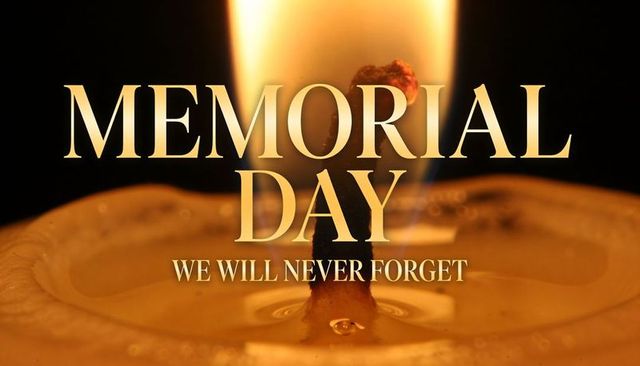 Memorial Day Candle Flame Tribute We Will Never Forget Warm Amber Remembrance