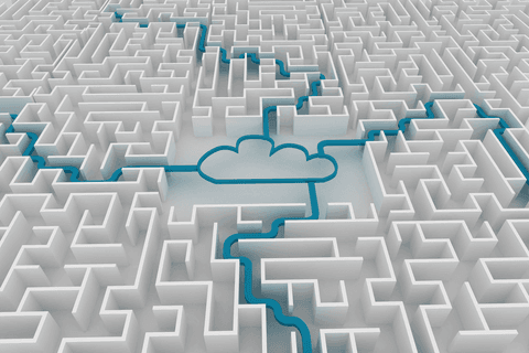 Transparent Maze with Cloud Shape Showing Connectivity Path - Download Free Stock Videos Pikwizard.com
