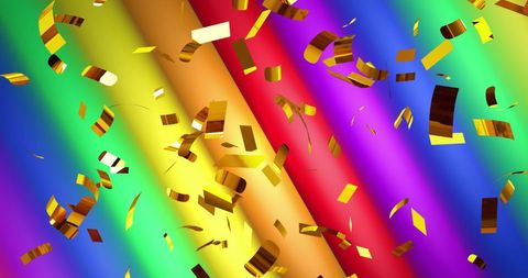 Vibrant rainbow confetti celebrating diversity and equality
