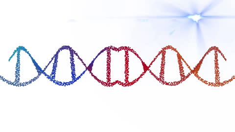 Digital Representation of DNA Helix Over White Background
