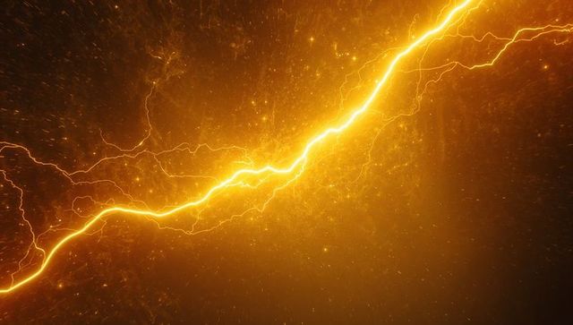 Electric golden energy arc across etheric space