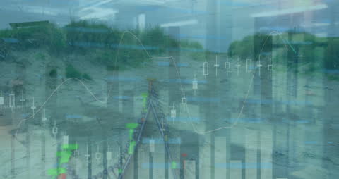 Abstract Fusion of Digital Data Over Natural Landscape