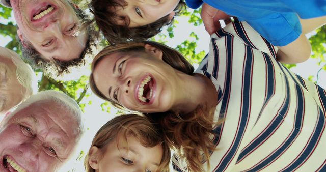 Happy Family Gathering Outdoors with Generations Smiling Together - Download Free Stock Images Pikwizard.com