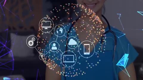 Doctor Engaging with Connected Healthcare Network Technology