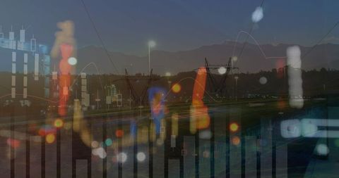 Financial Data and Urban Landscape Composite