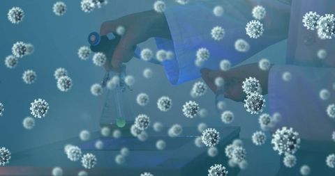 Lab Research Against Viruses with Digital Overlay