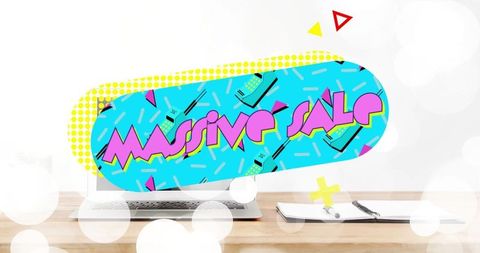 Vibrant geometric massive sale advertisement concept