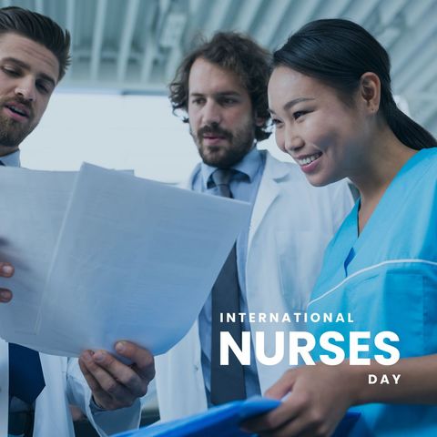 Medical Team Collaborating on International Nurses Day