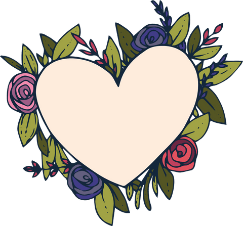 Transparent Heart Wreath with Colorful Floral Design