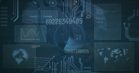 Digital Interface with Data Processing and Smartwatch Interaction - Download Free Stock Images Pikwizard.com