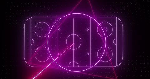 Futuristic Digital Ice Hockey Rink in Purple Hues - Download Free Stock Images Pikwizard.com