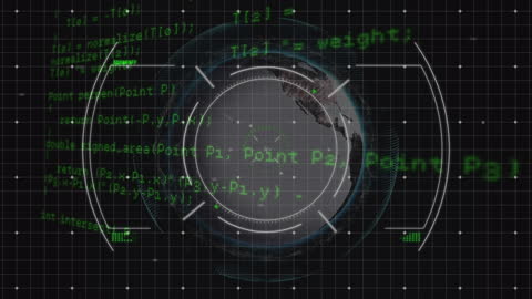 Advanced Digital Interface Display With Spinning Globe Graphics