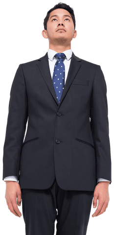 Focused Asian Businessman in Formal Attire on Transparent Background