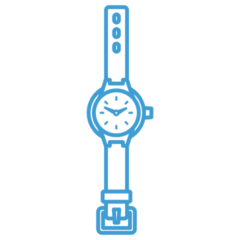transparent blue wrist watch outline digital illustration - Download Free Stock Videos Pikwizard.com