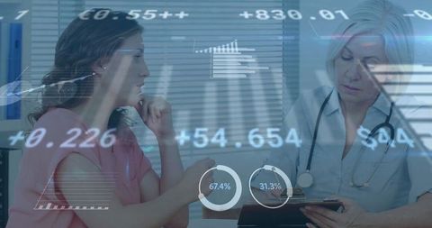 Doctor Analysing Data with Patient in Medical Consultation Setting